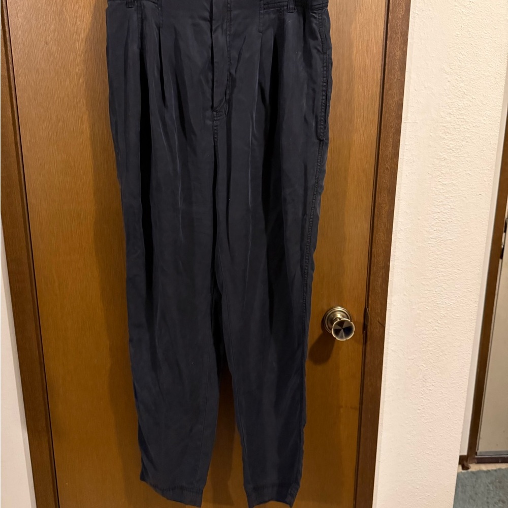 Free People Black Relaxed Trousers with Tapered Leg